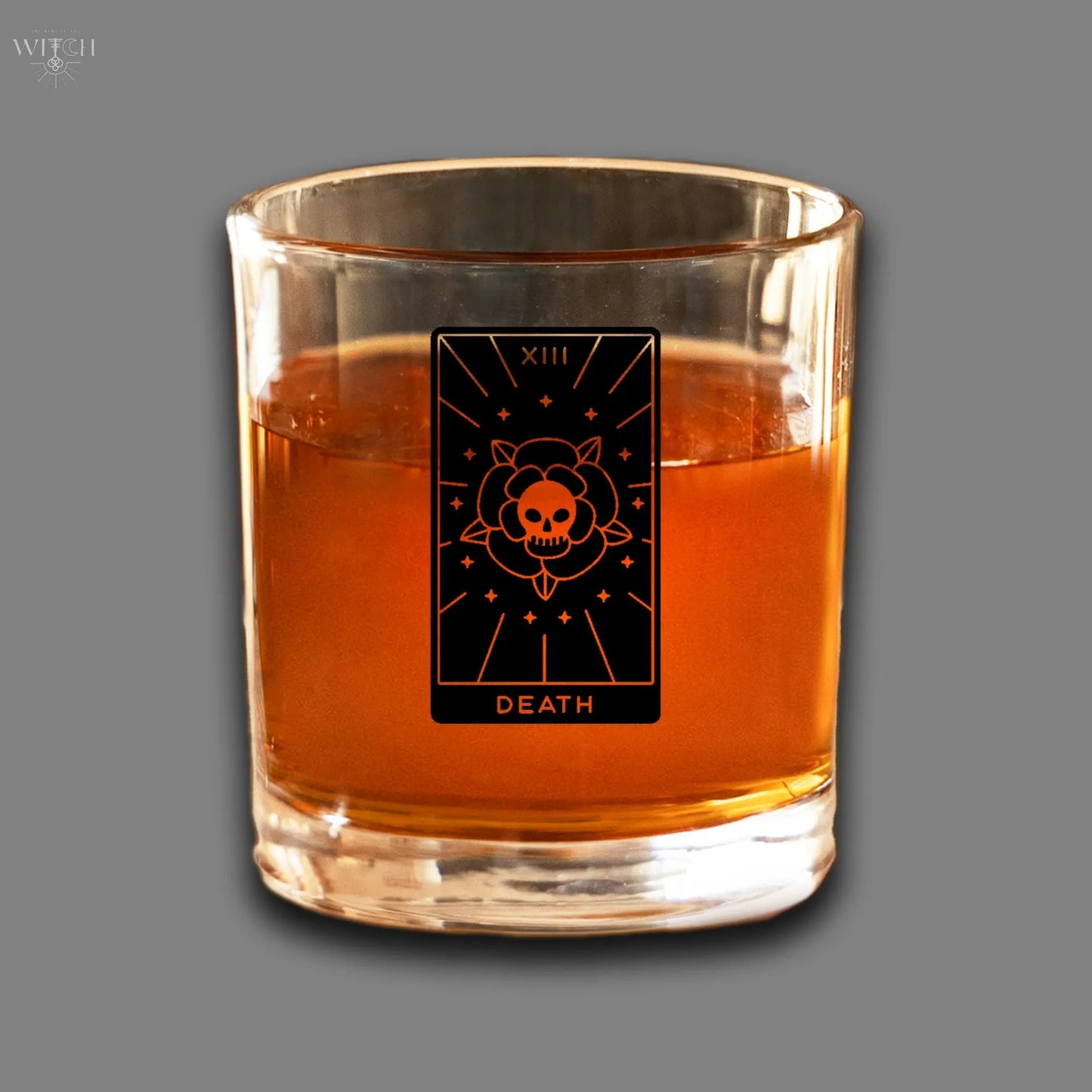 Death Tarot Card Etched Lowball Glass Quadra Marketplace