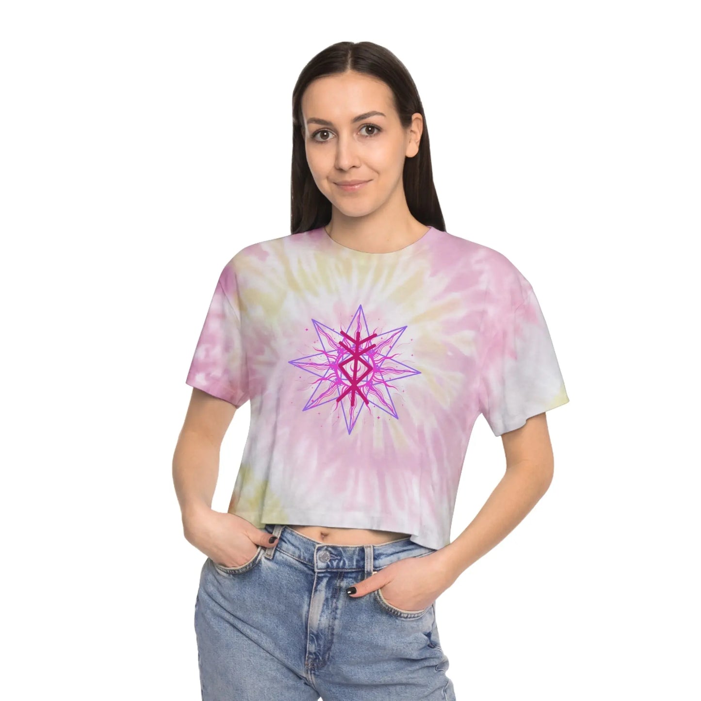 Divine Inheritance Tie-Dye Crop Tee Printify