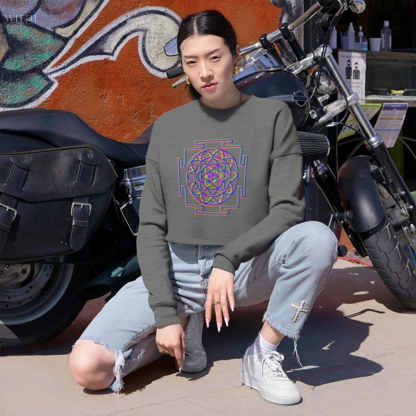 Essence Unbound Cropped Sweatshirt - Witchy Things