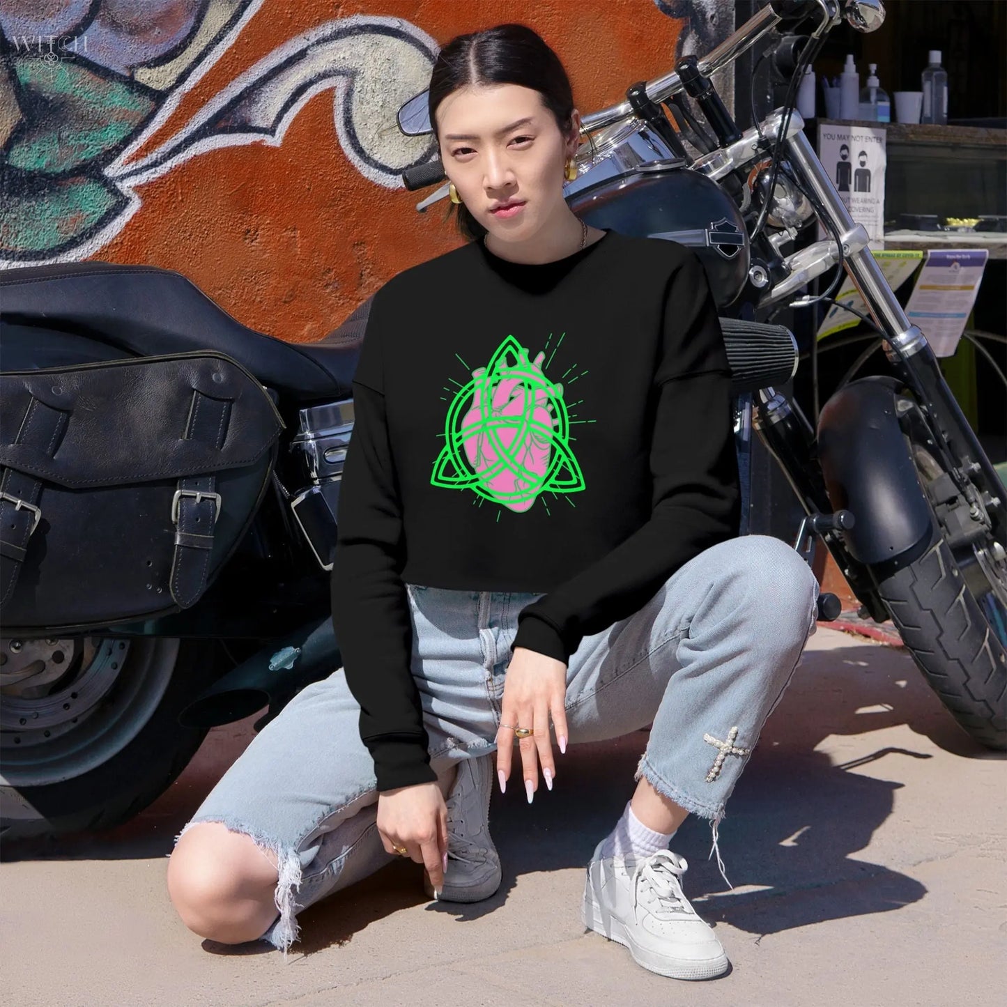Eternal Bloom Cropped Sweatshirt - Witchy Things