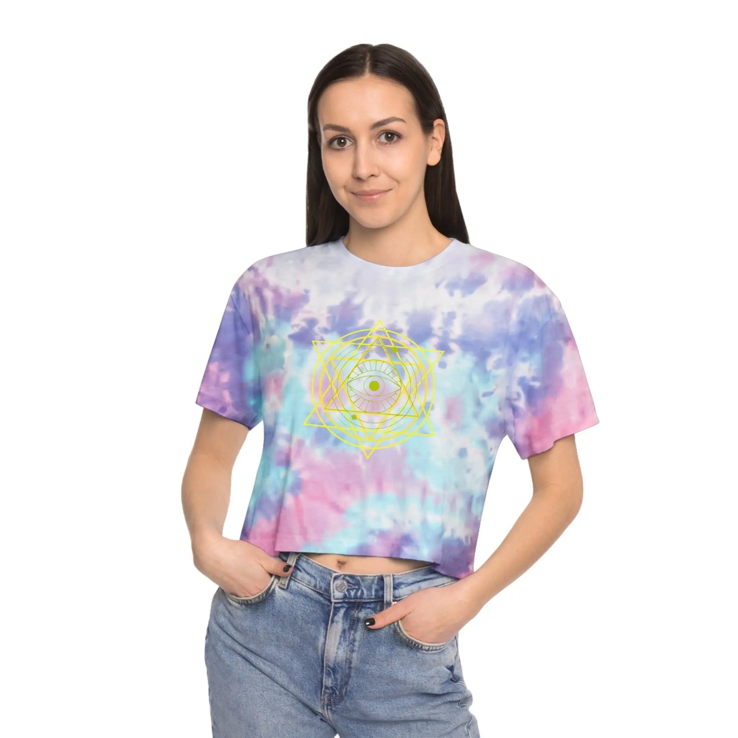 Inner Star Tie-Dye Crop Tee Printify