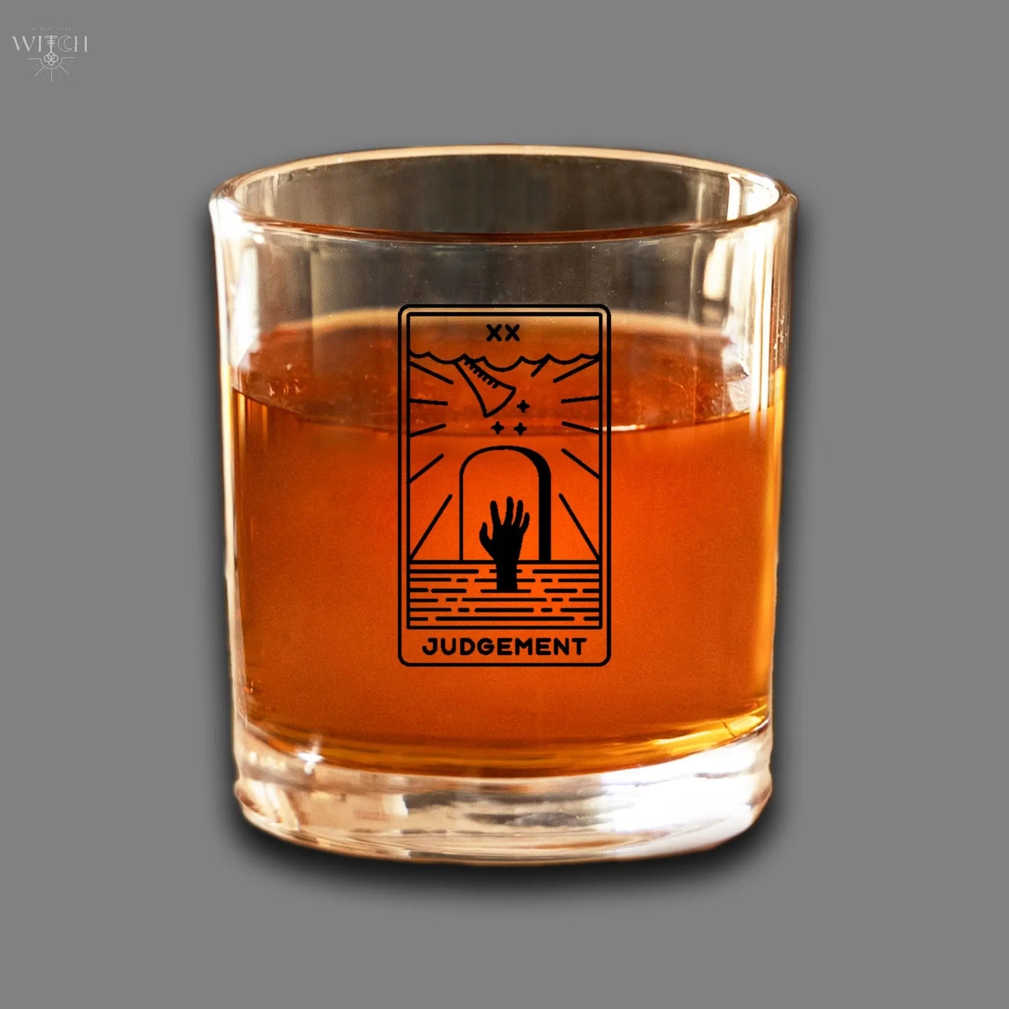 Judgement Tarot Card Etched Lowball Glass Quadra Marketplace