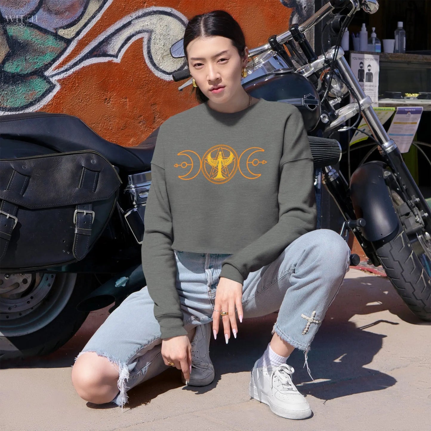 Lunar Flow Cropped Sweatshirt - Witchy Things