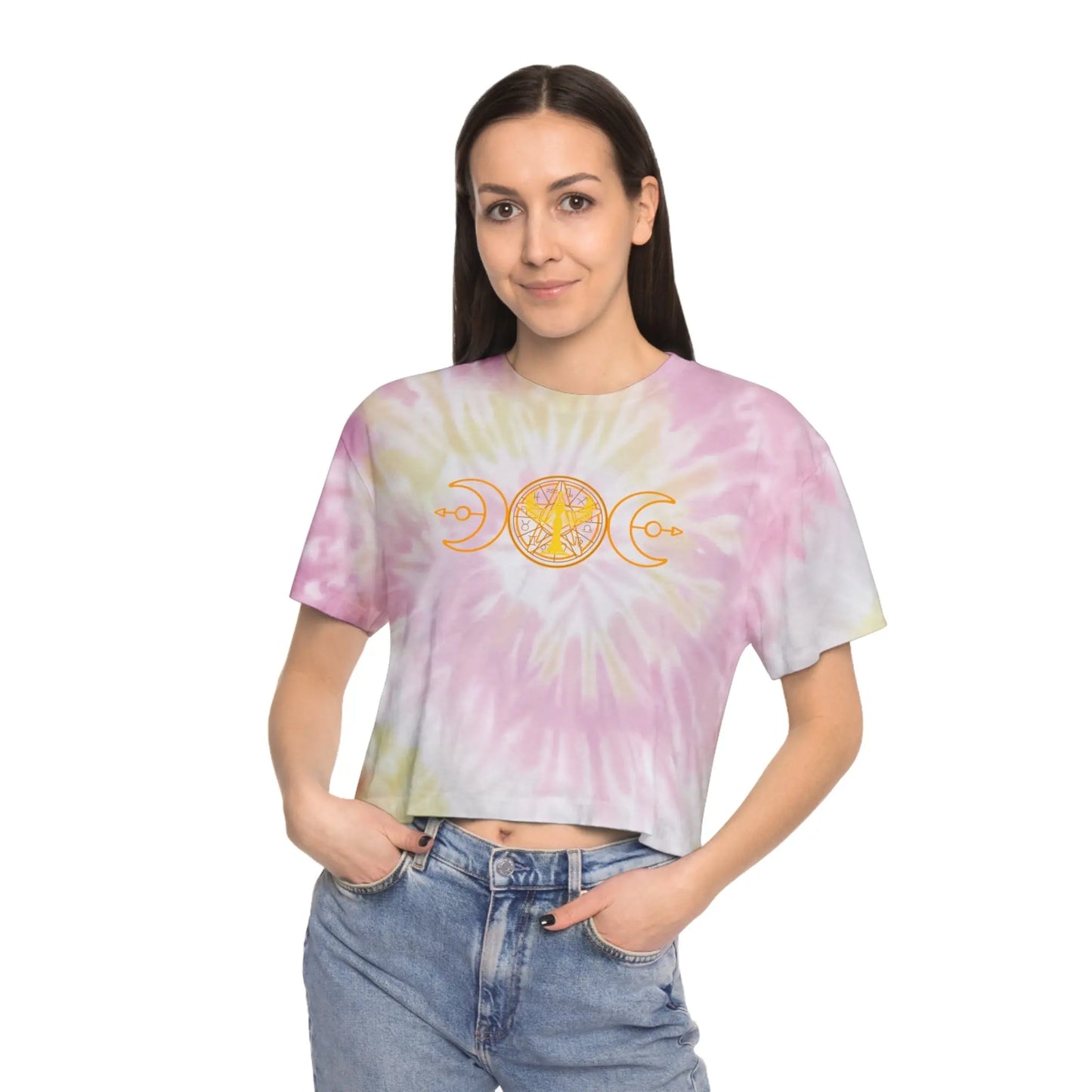 Lunar Flow Tie-Dye Crop Tee Printify
