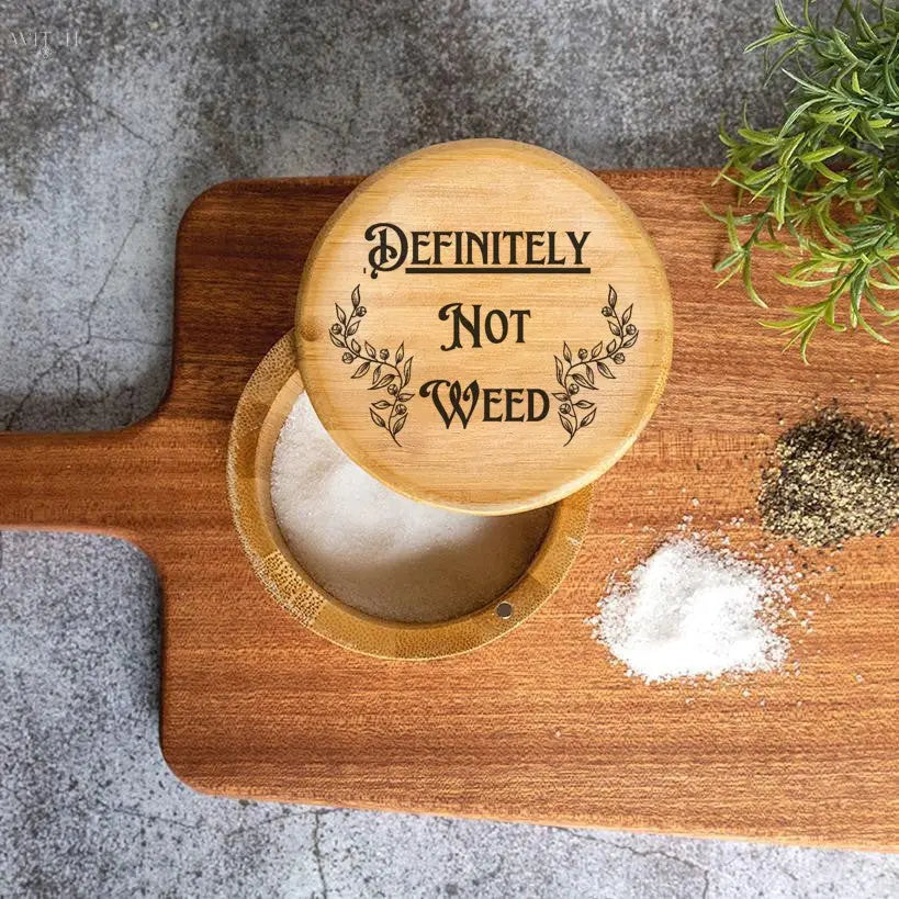 Not Weed Bamboo Herb Jar with Magnetic Lock Quadra Marketplace