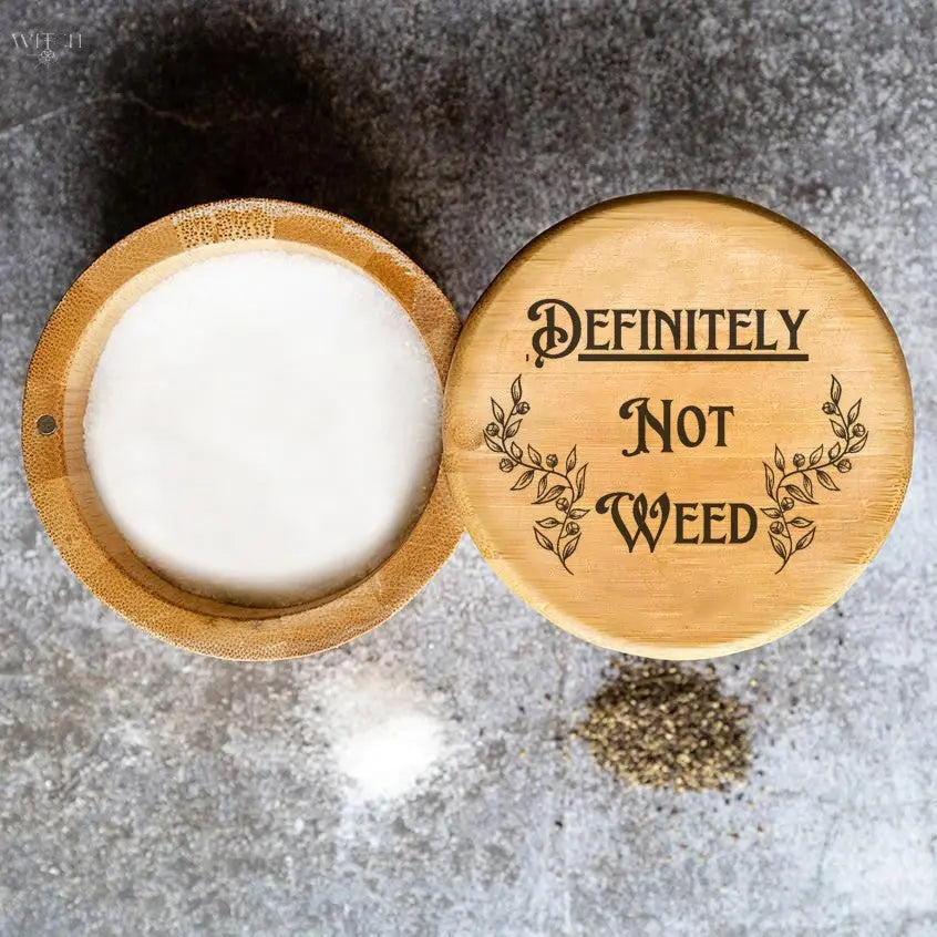 Not Weed Bamboo Herb Jar with Magnetic Lock Quadra Marketplace