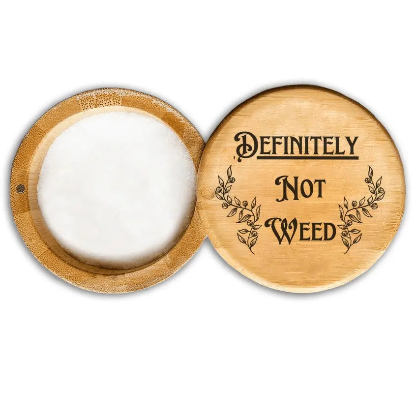 Not Weed Bamboo Herb Jar with Magnetic Lock Quadra Marketplace