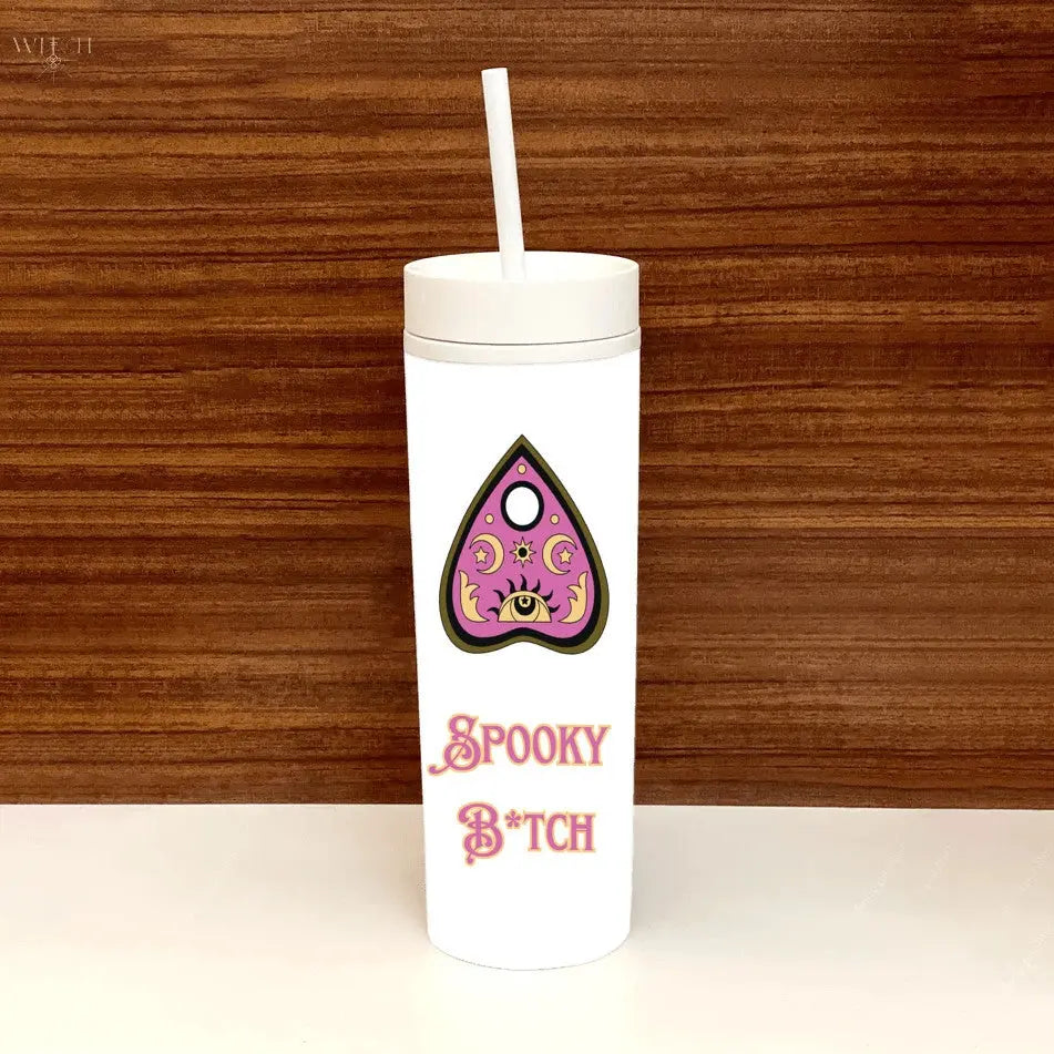 Spooky B*tch Skinny White Tumbler Quadra Marketplace