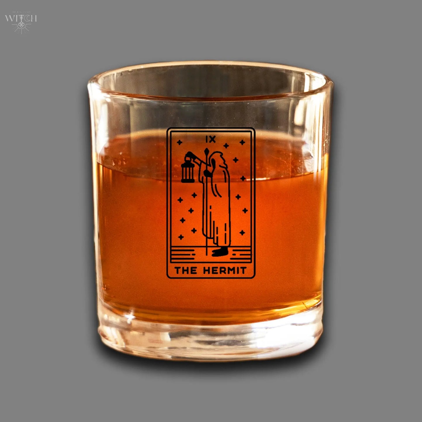 The Hermit Tarot Card Etched Lowball Glass Quadra Marketplace
