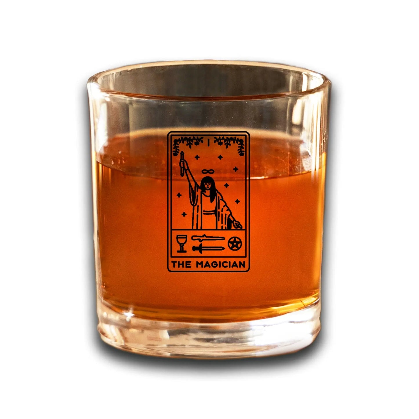 The Magician Tarot Card Etched Lowball Glass Quadra Marketplace