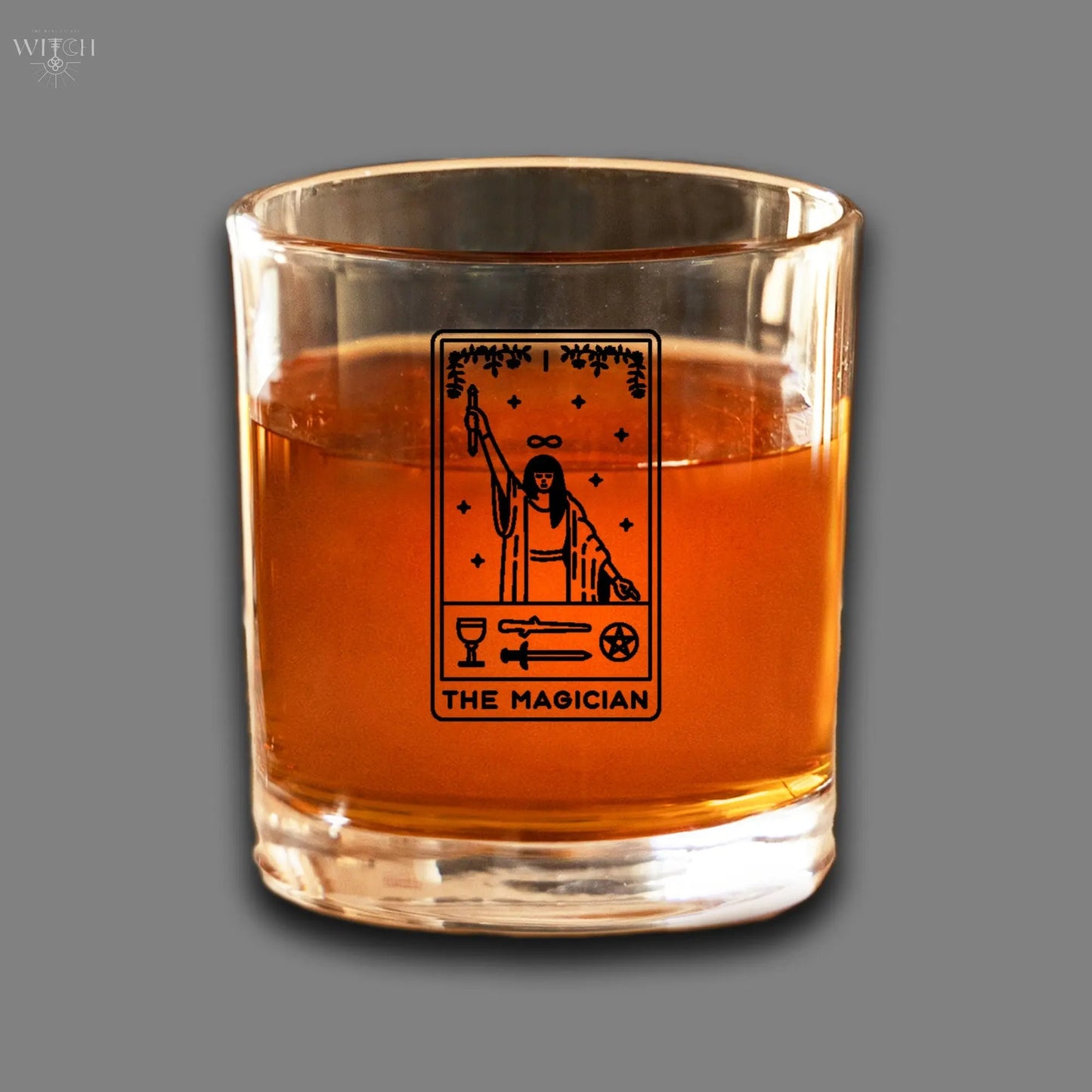 The Magician Tarot Card Etched Lowball Glass Quadra Marketplace