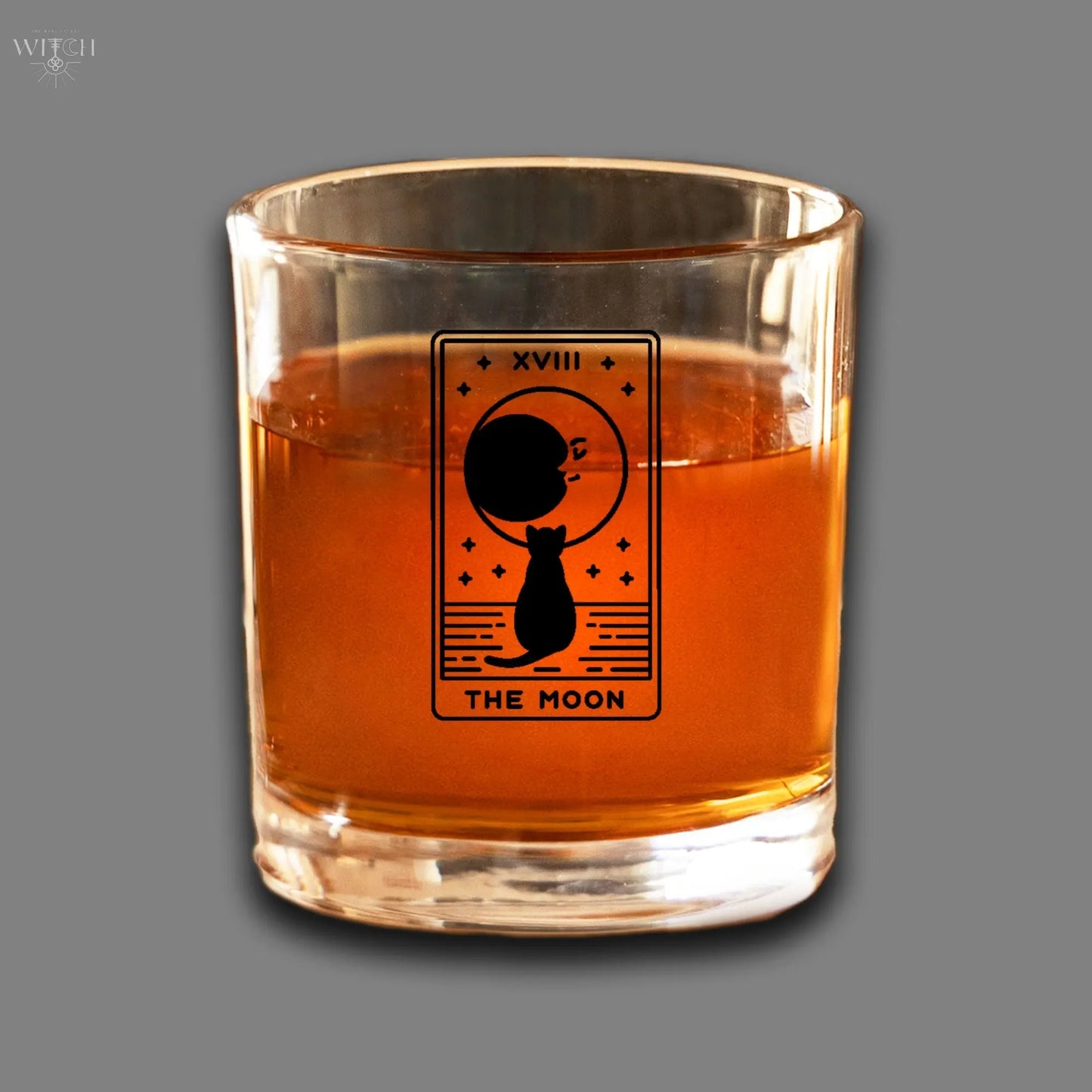 The Moon Tarot Card Etched Lowball Glass Quadra Marketplace