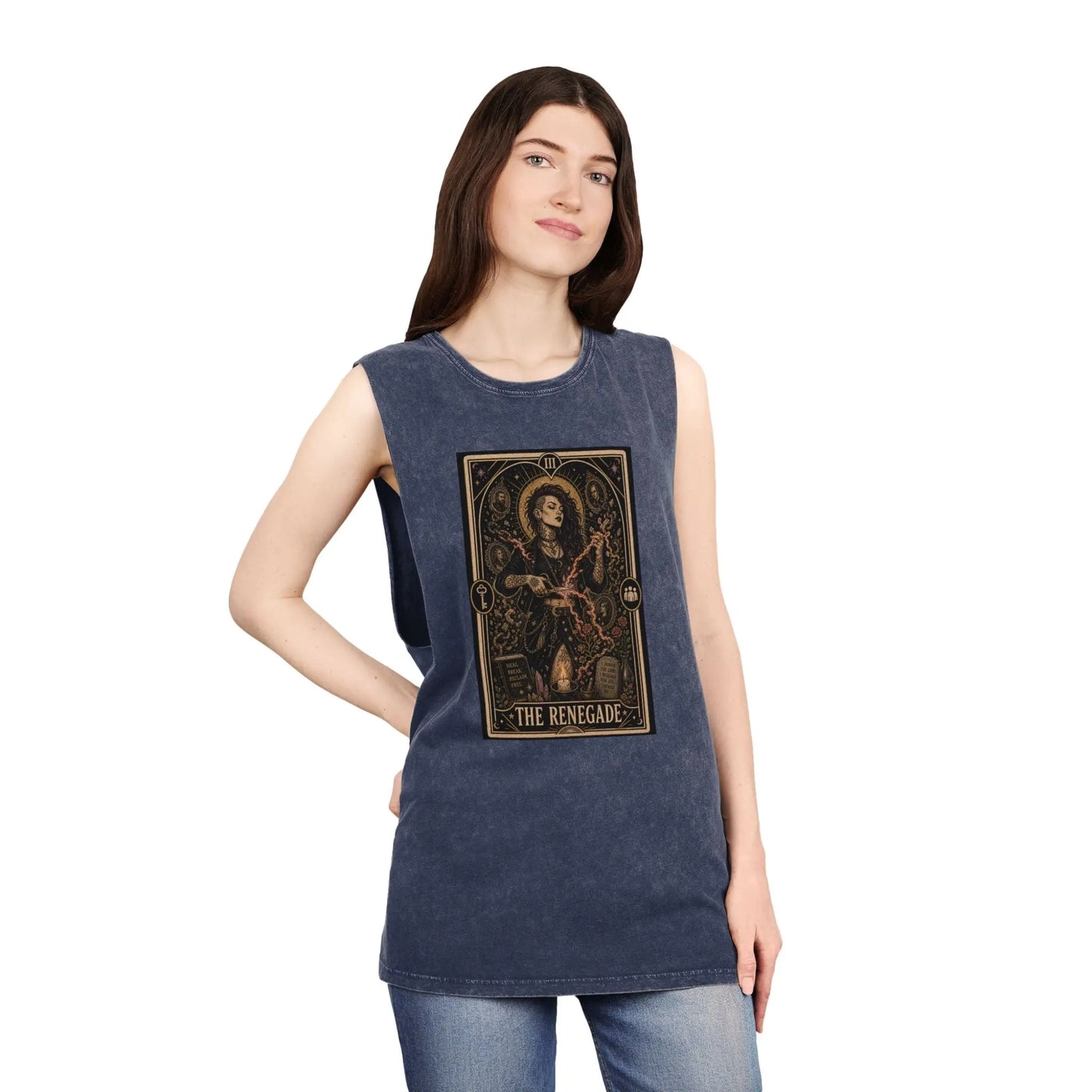 The Renegade Tarot Card: Ritual of Reclamation-Cursebreaker Stonewashed Tank Printify
