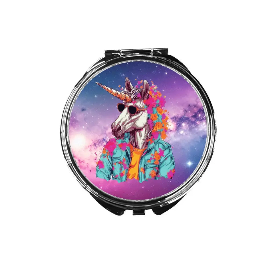 Unicorn Spirit Guide Compact Mirror Round Quadra Marketplace