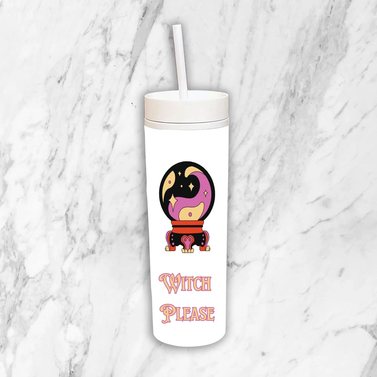 Witch Please Skinny White Tumbler Quadra Marketplace