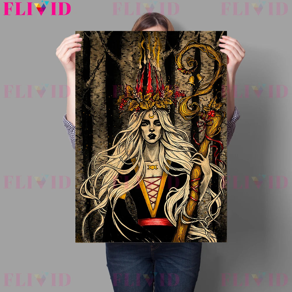 Witch Retro Canvas Art Prints