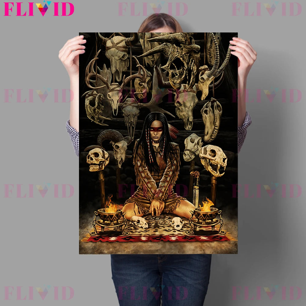 Witch Retro Canvas Art Prints