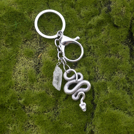 Snake Quartz Stone Keyring