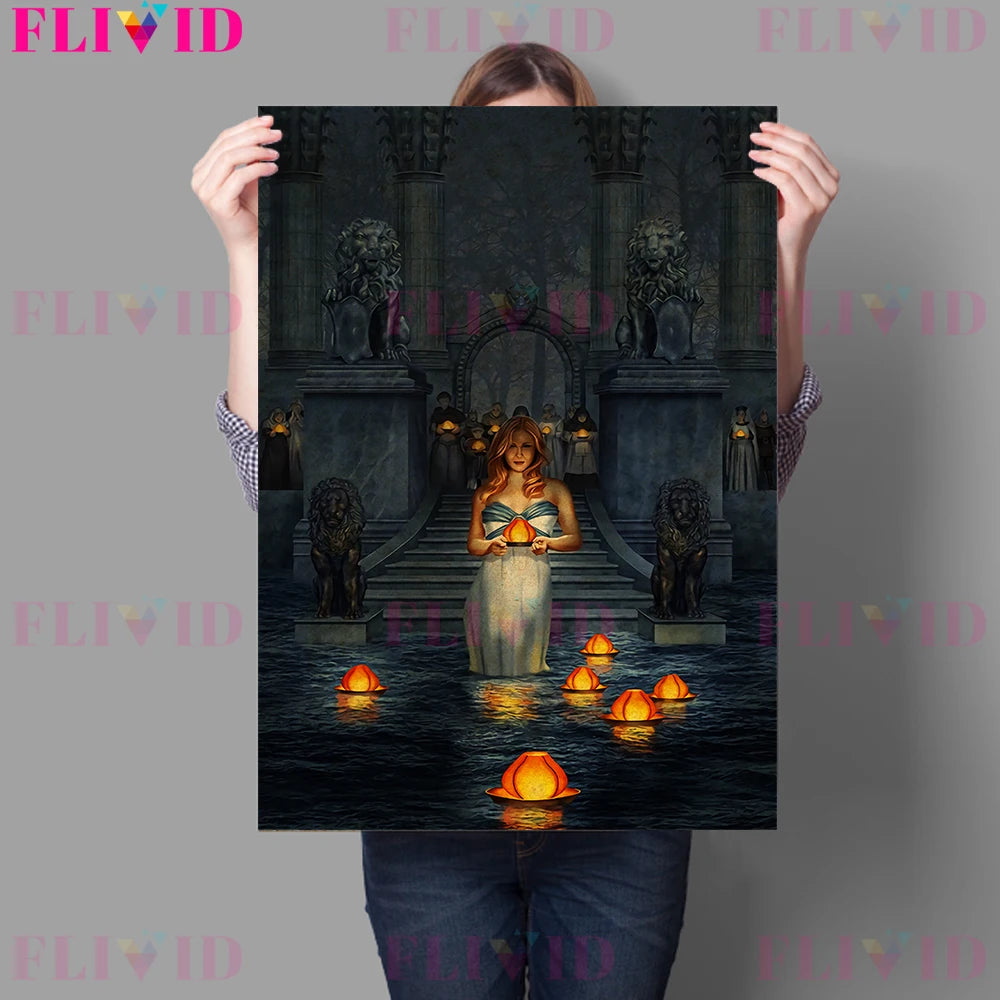 Witch Retro Canvas Art Prints