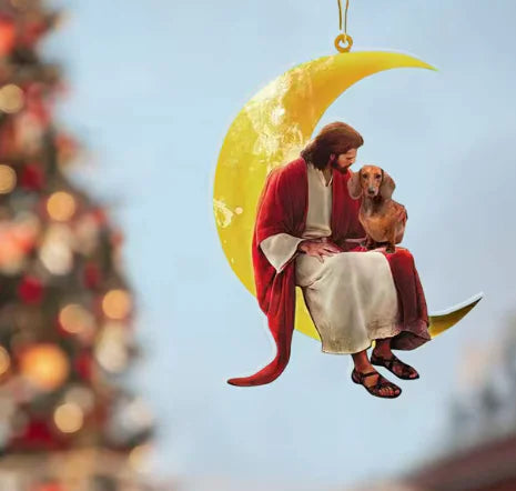 Car Pendant/Christmas ornament Moon Jesus And Dog