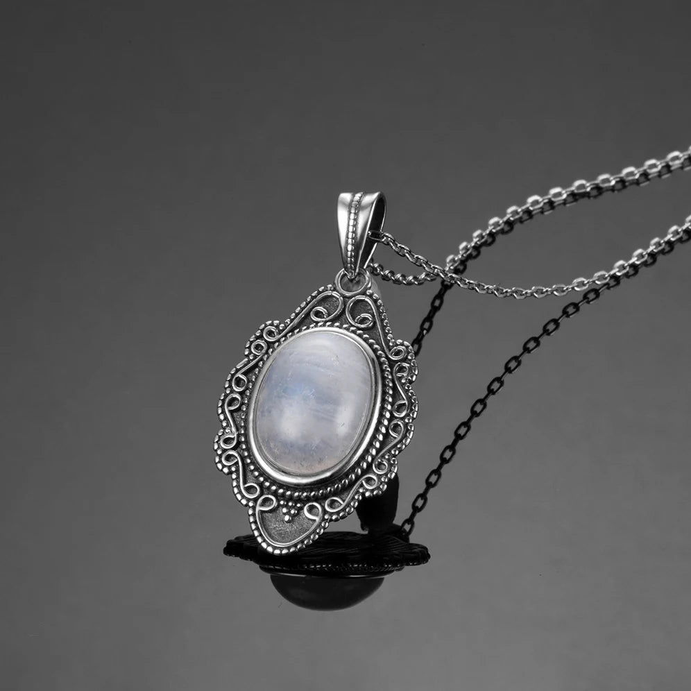 🌙✨ Sterling Silver Moonstone Pendant Necklace ✨🌙