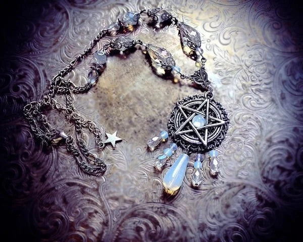 White Pentacle Necklace