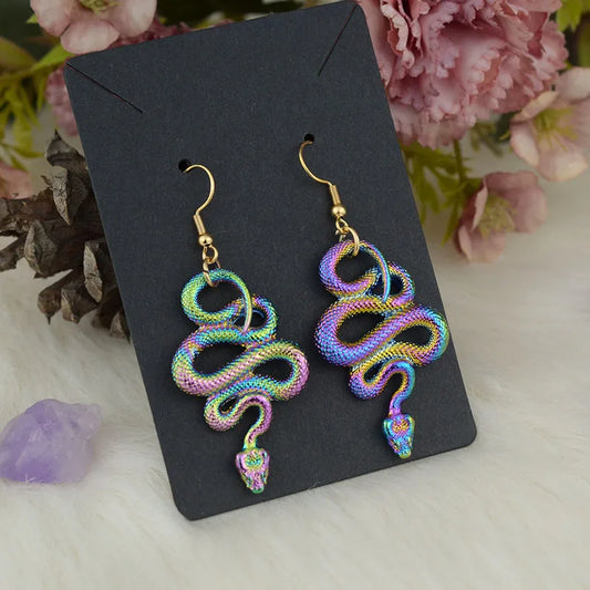 Psychedelic Snake Dangle Earrings