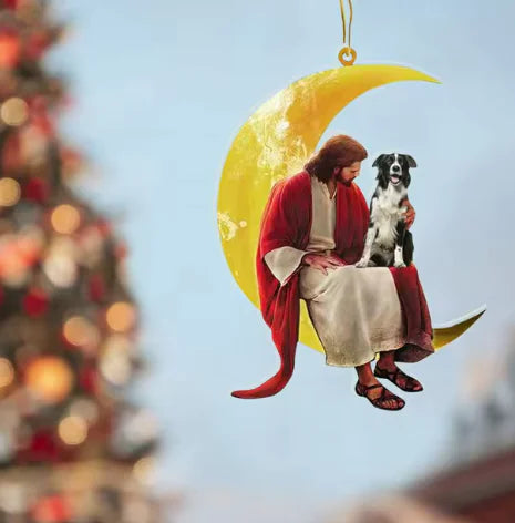 Car Pendant/Christmas ornament Moon Jesus And Dog