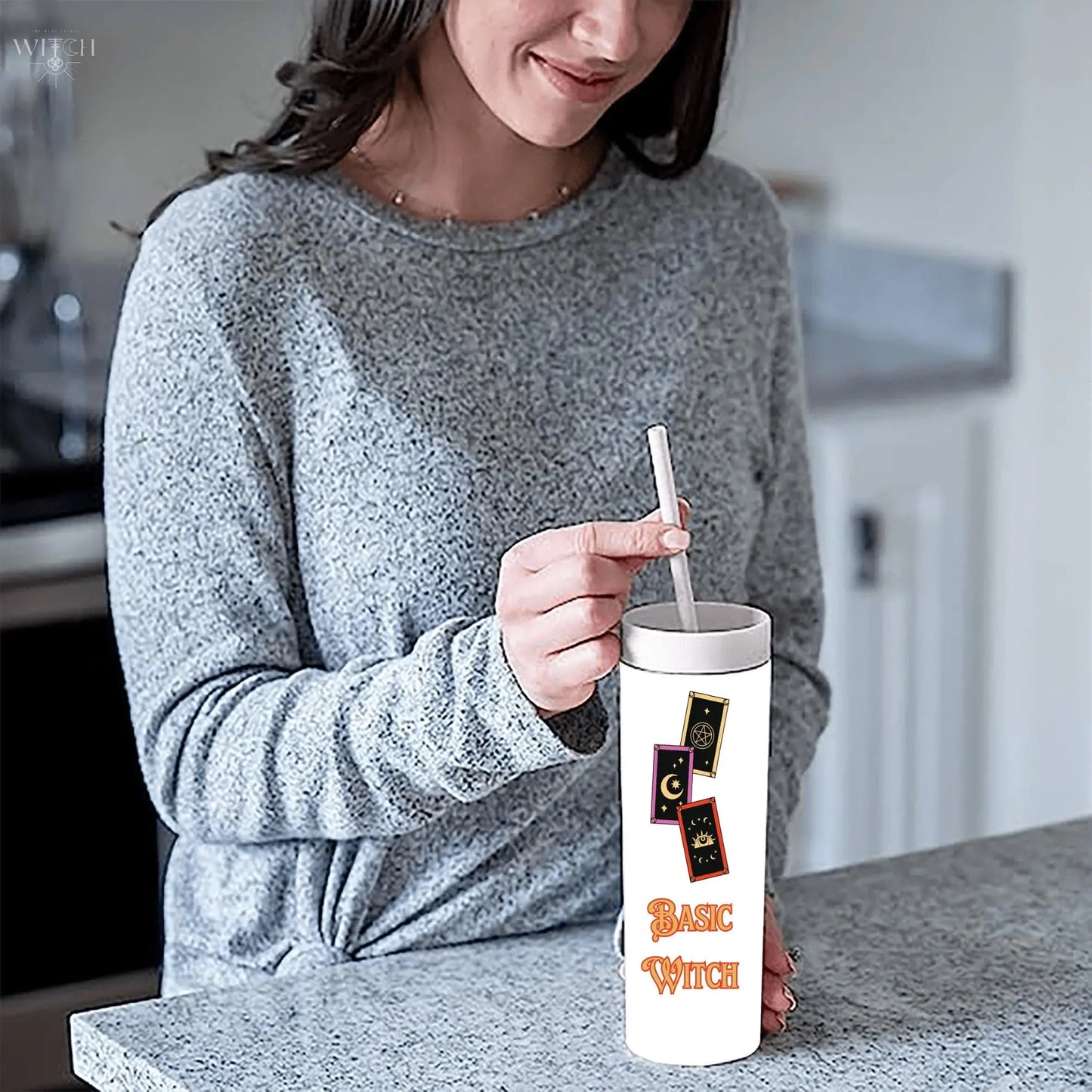 Basic Witch Skinny White Tumbler Quadra Marketplace
