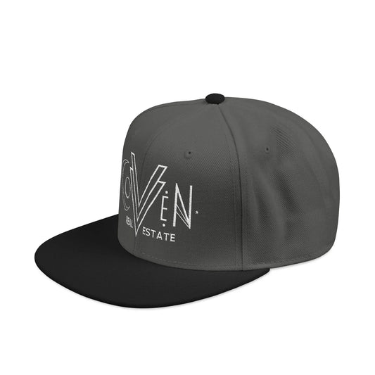 Coven Real Estate Logo Embroidered 'Seven Estate' Snapback Hat — Flat Brim Streetwear Cap Printify