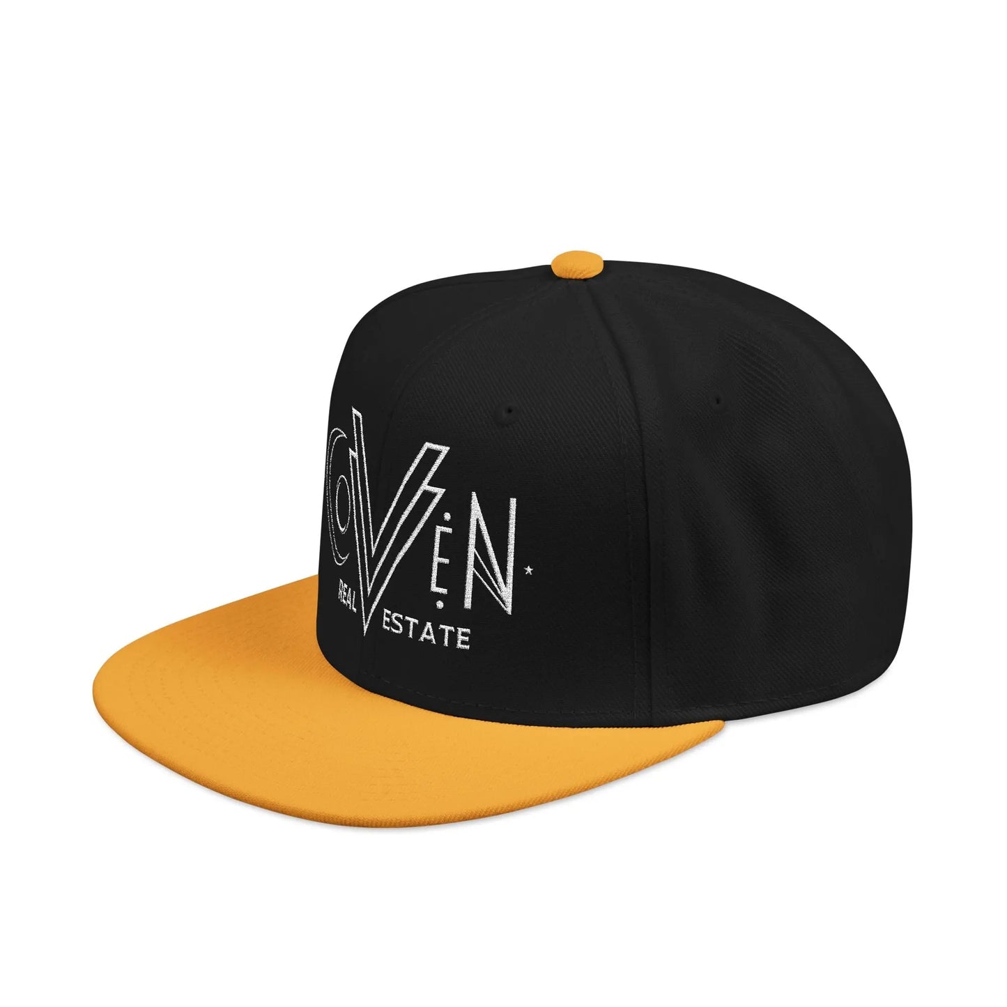 Coven Real Estate Logo Embroidered 'Seven Estate' Snapback Hat — Flat Brim Streetwear Cap Printify