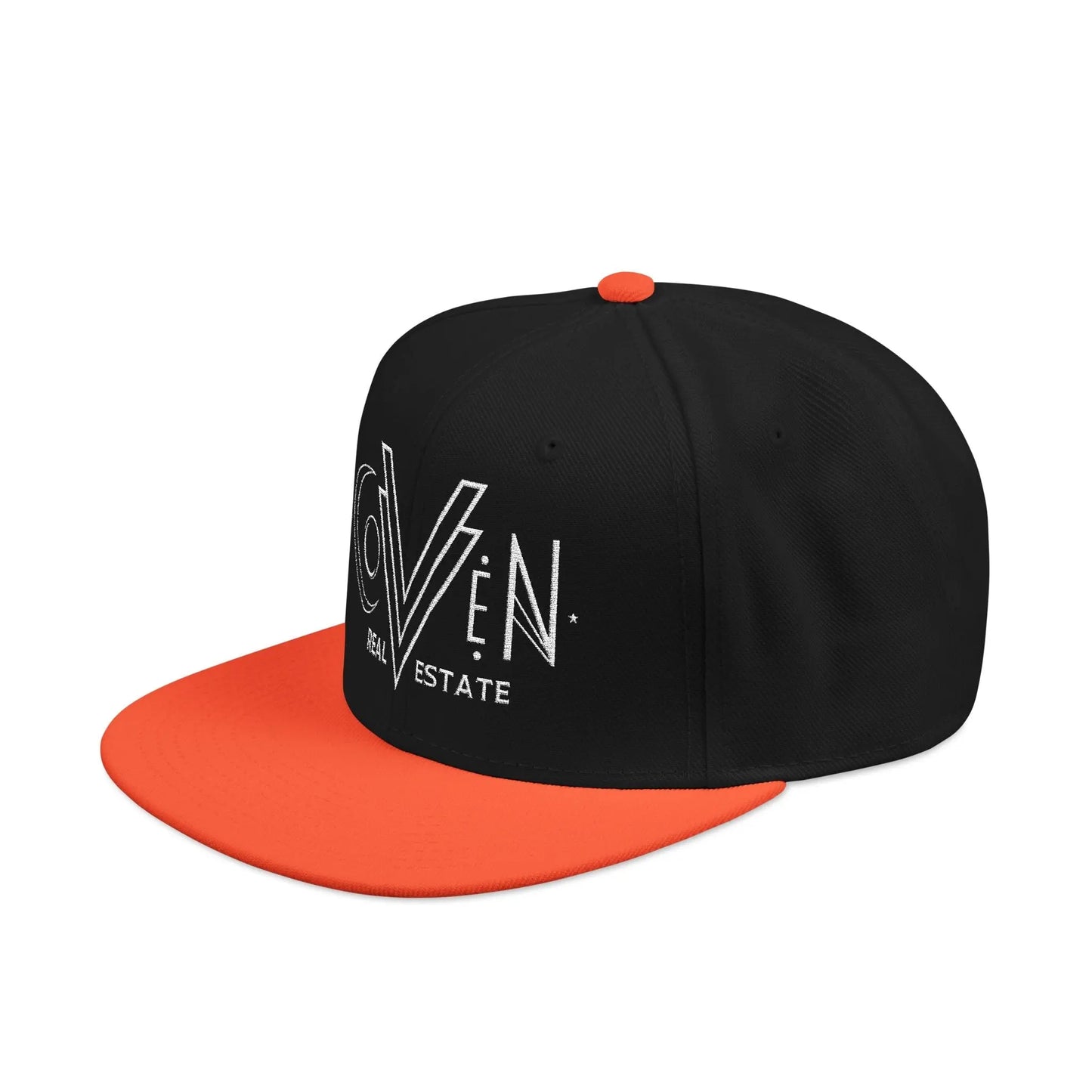 Coven Real Estate Logo Embroidered 'Seven Estate' Snapback Hat — Flat Brim Streetwear Cap Printify