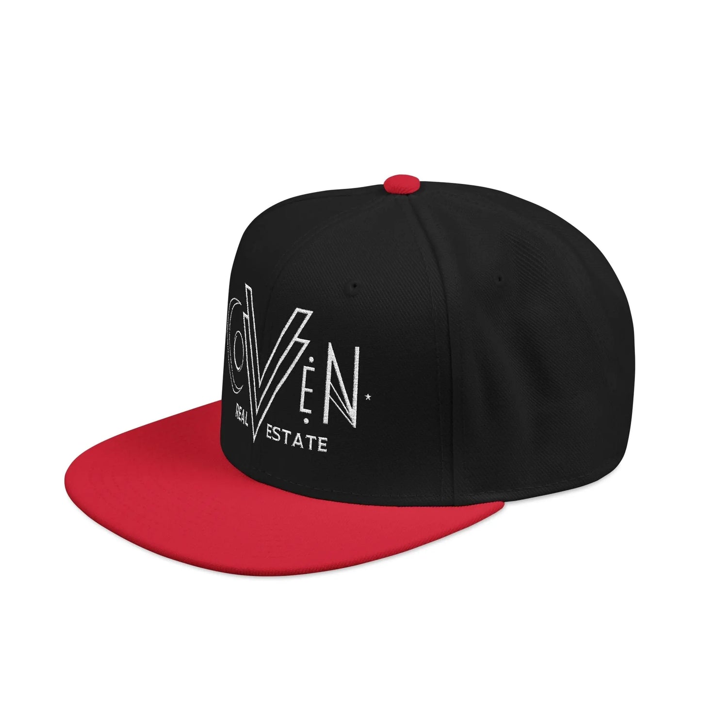 Coven Real Estate Logo Embroidered 'Seven Estate' Snapback Hat — Flat Brim Streetwear Cap Printify