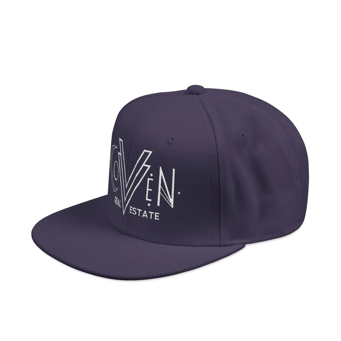 Coven Real Estate Logo Embroidered 'Seven Estate' Snapback Hat — Flat Brim Streetwear Cap Printify