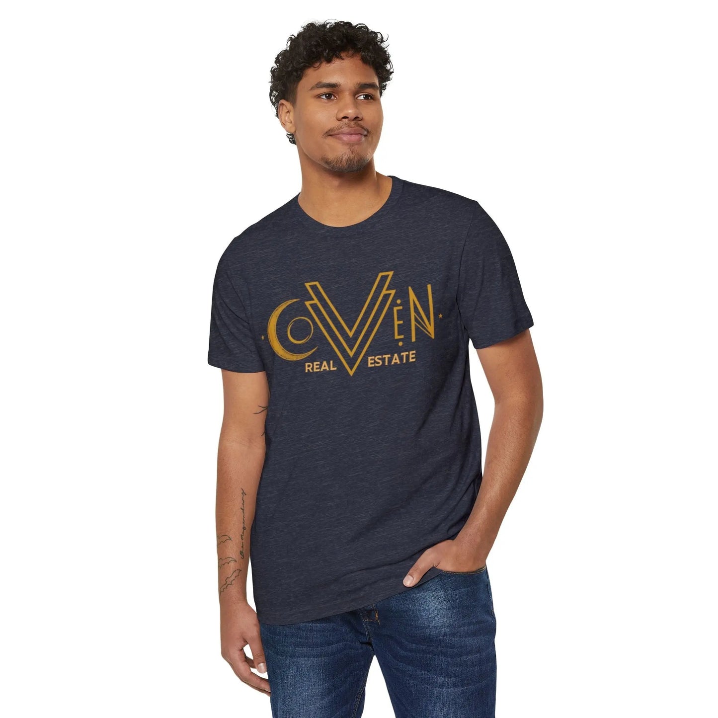 Coven Real Estate T-Shirt — Retro Moon Logo Tee Printify