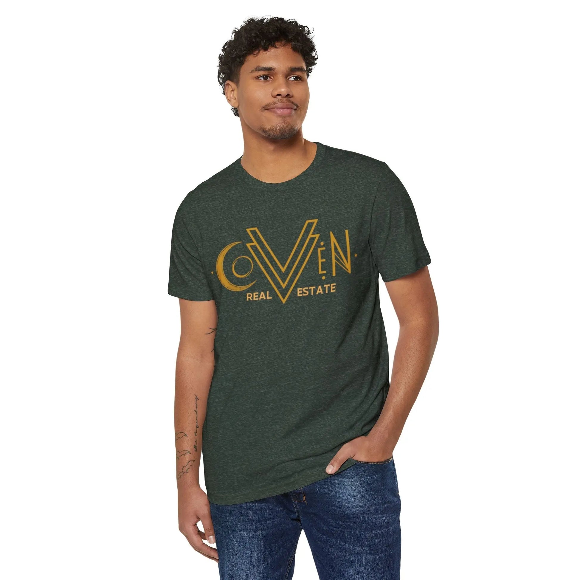Coven Real Estate T-Shirt — Retro Moon Logo Tee Printify