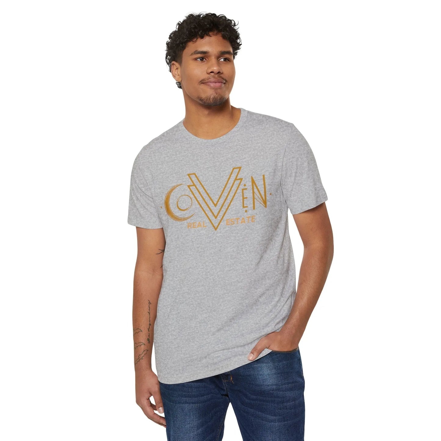 Coven Real Estate T-Shirt — Retro Moon Logo Tee Printify