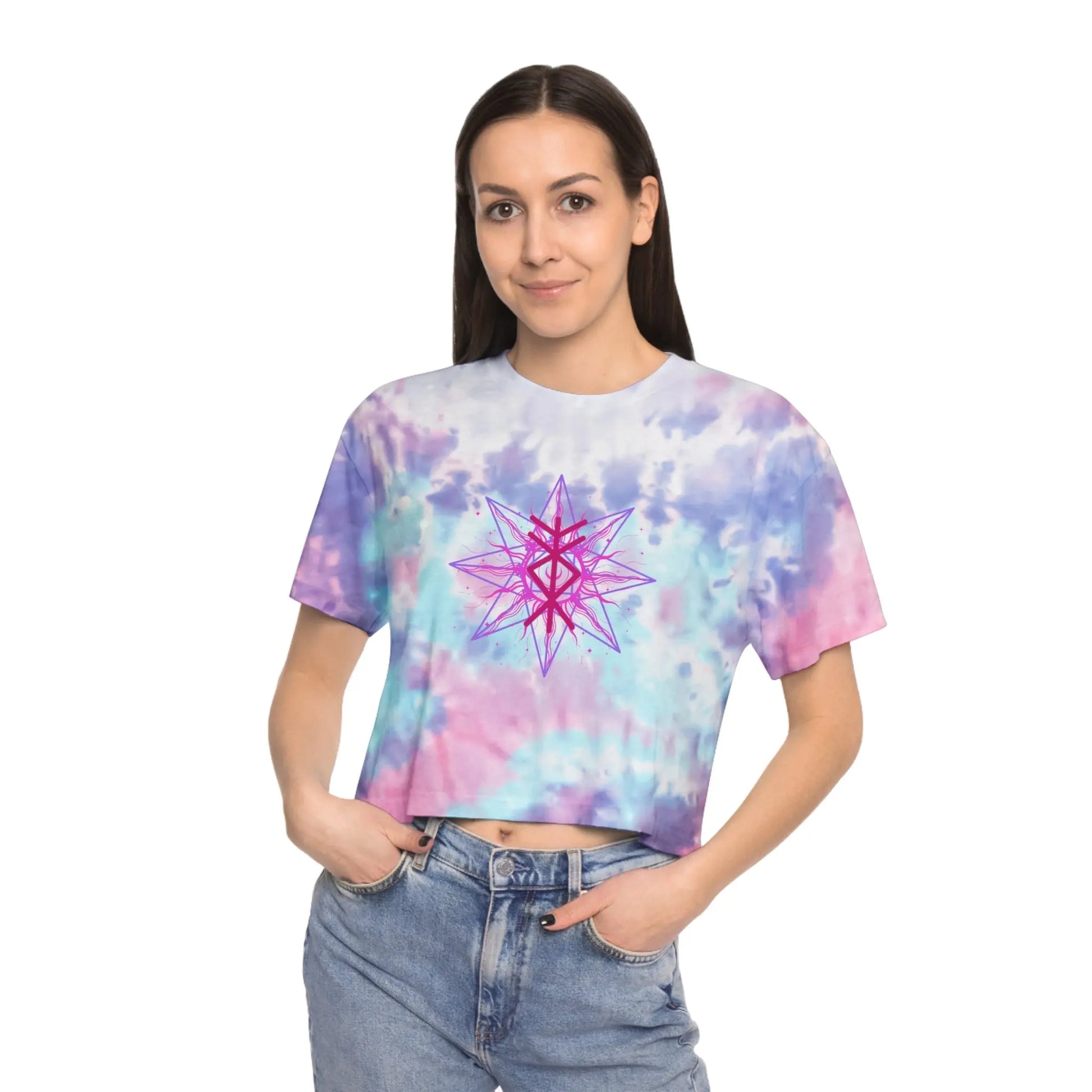 Divine Inheritance Tie-Dye Crop Tee Printify