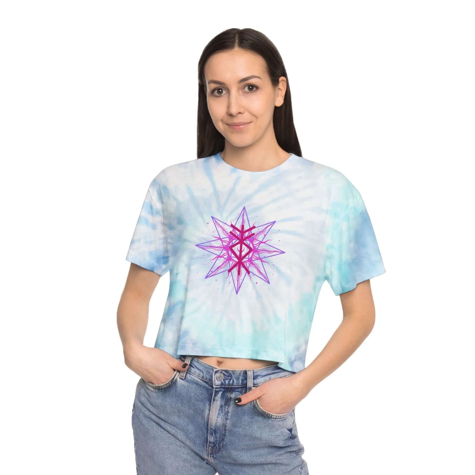 Divine Inheritance Tie-Dye Crop Tee Printify