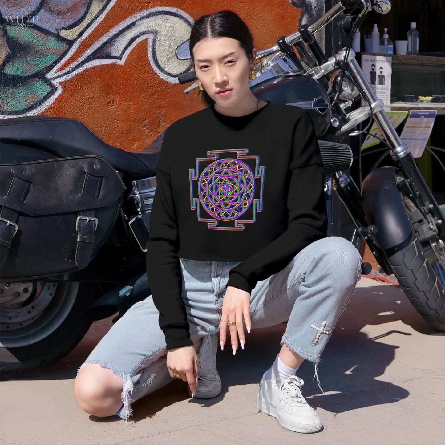 Essence Unbound Cropped Sweatshirt - Witchy Things