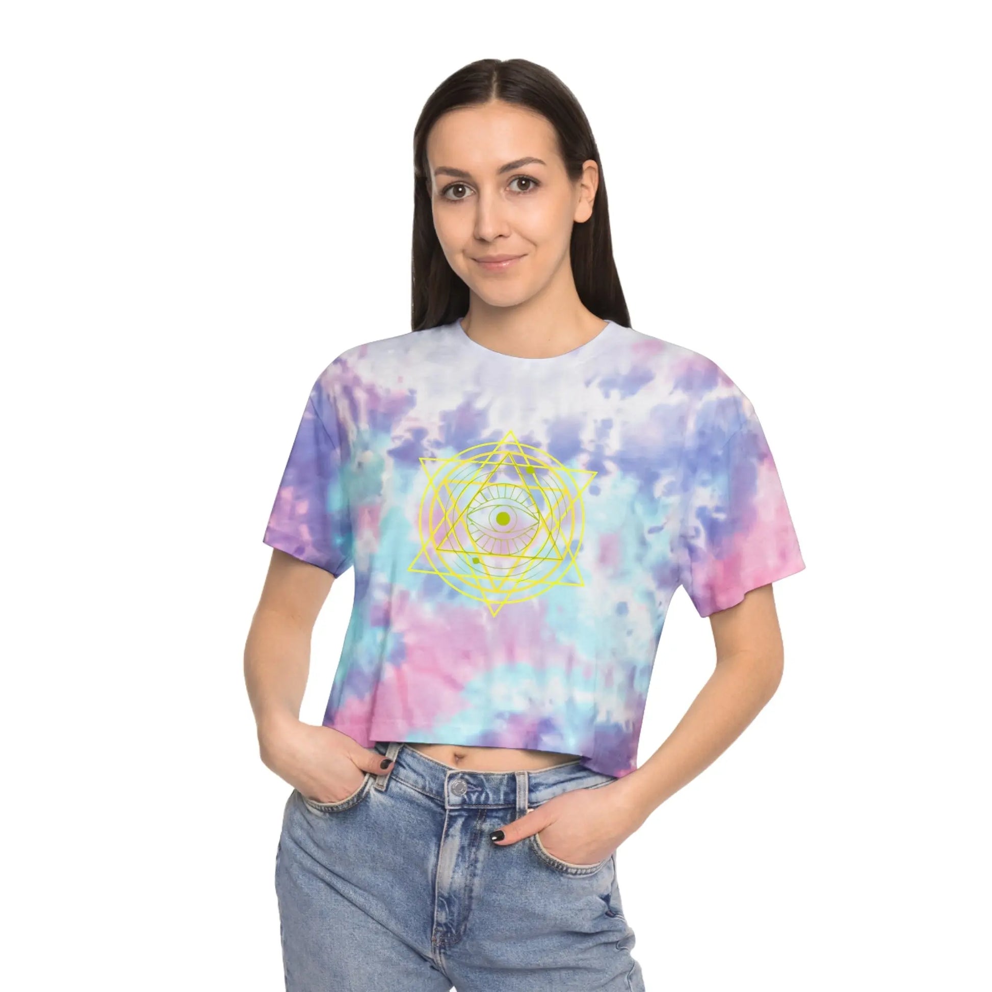 Inner Star Tie-Dye Crop Tee Printify