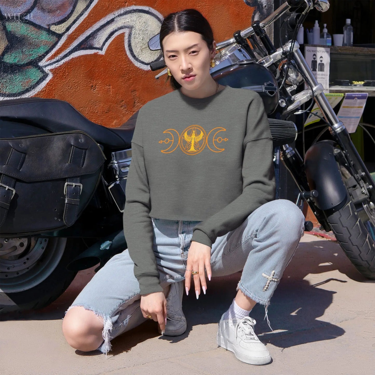Lunar Flow Cropped Sweatshirt Printify