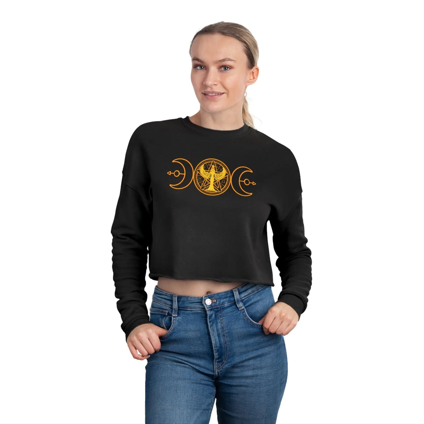 Lunar Flow Cropped Sweatshirt Printify