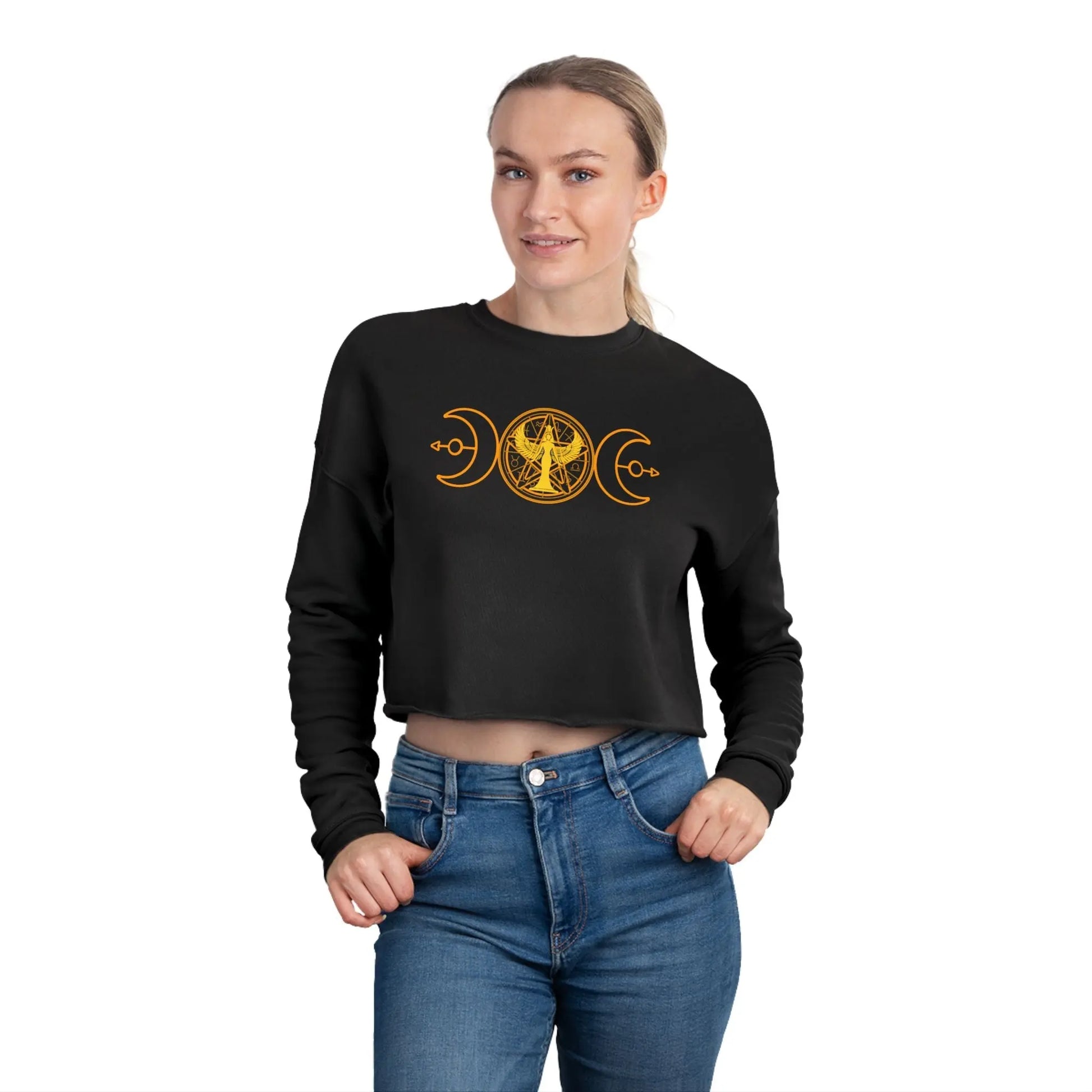 Lunar Flow Cropped Sweatshirt Printify