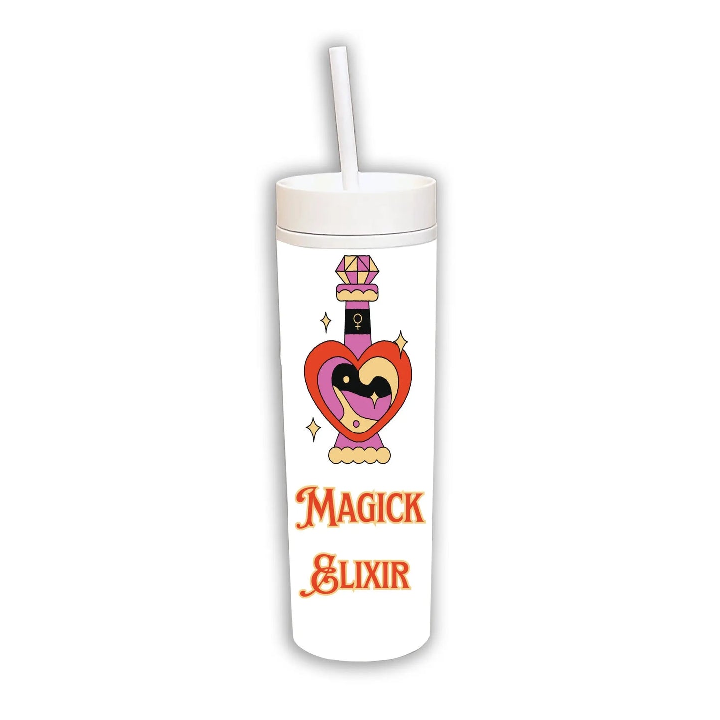 Magick Elixir Skinny White Tumbler Quadra Marketplace