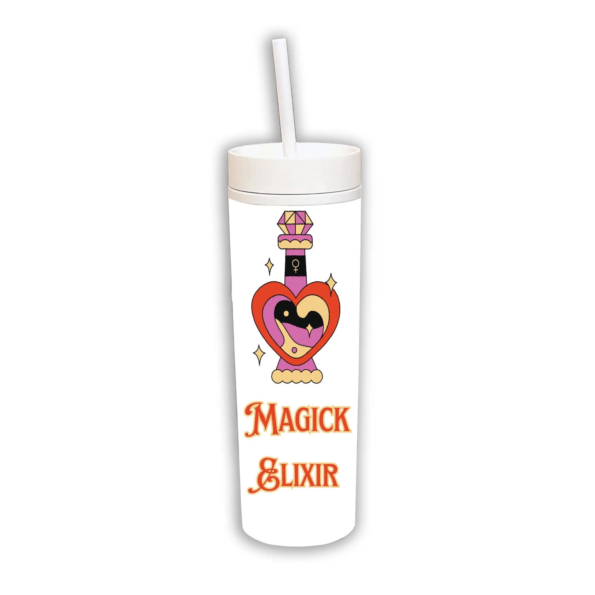 Magick Elixir Skinny White Tumbler Quadra Marketplace