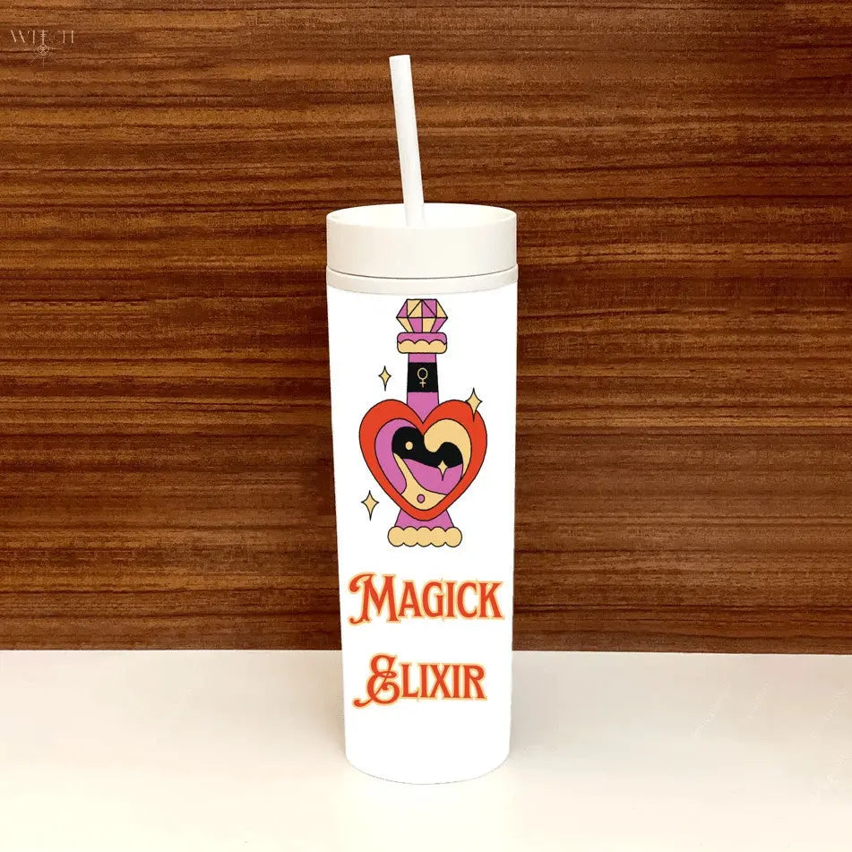 Magick Elixir Skinny White Tumbler Quadra Marketplace