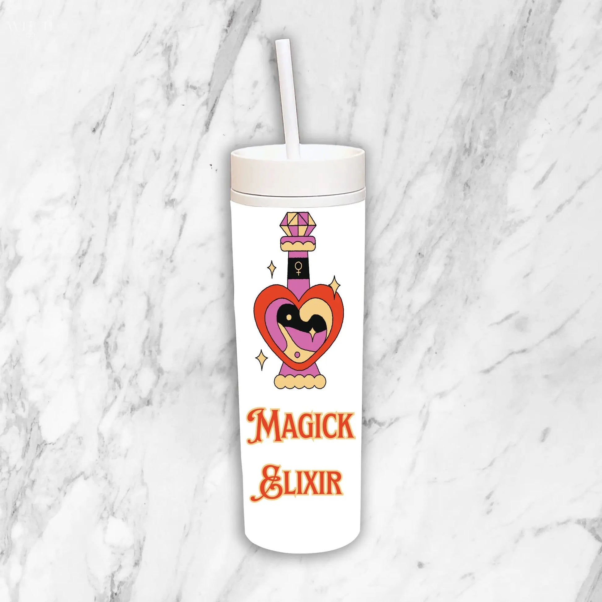 Magick Elixir Skinny White Tumbler Quadra Marketplace