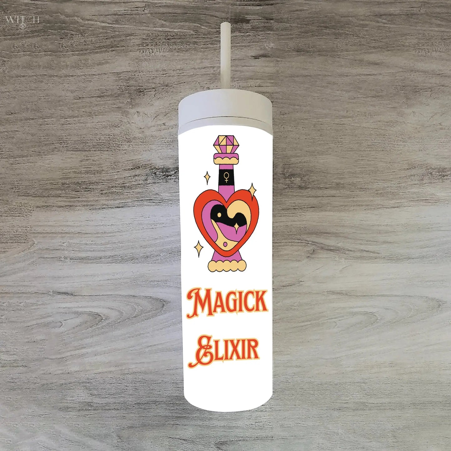 Magick Elixir Skinny White Tumbler Quadra Marketplace