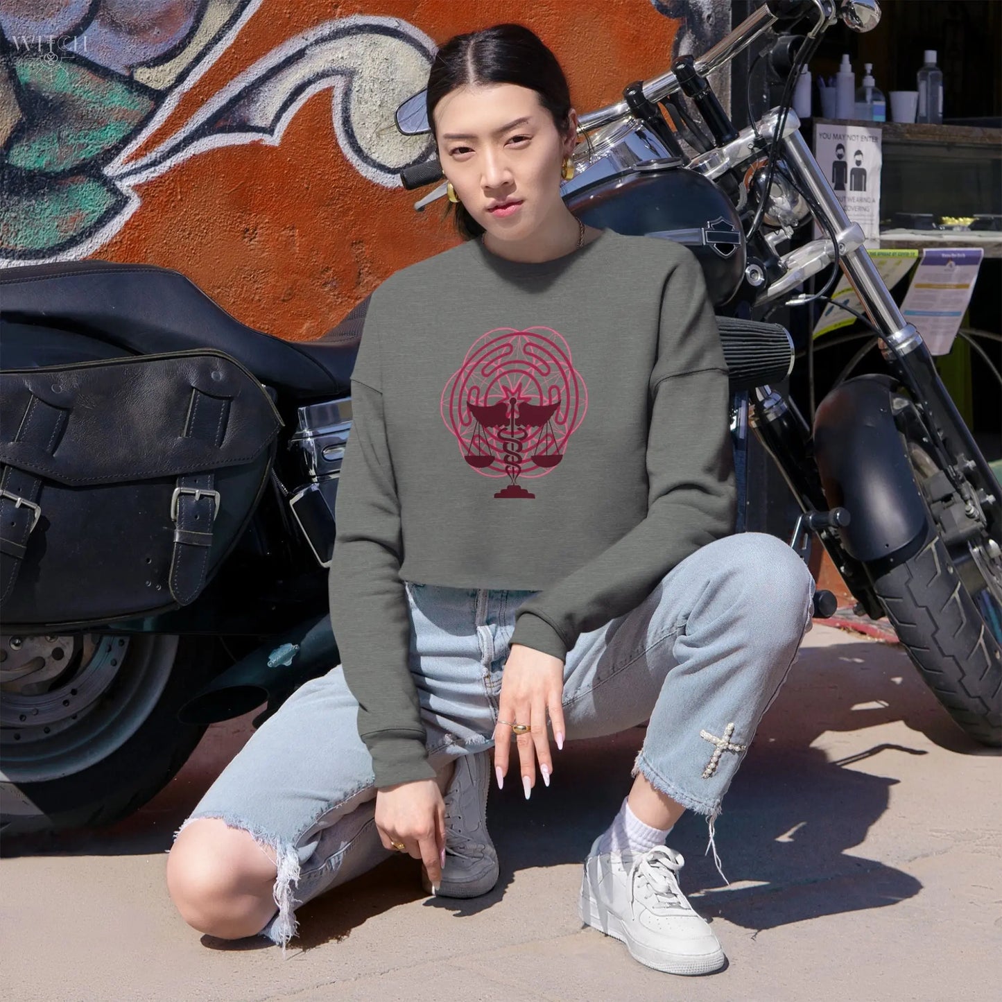 Mother Shadow Cropped Sweatshirt Printify